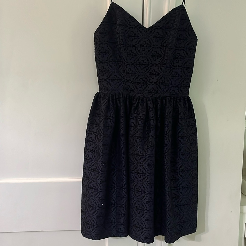 Like new- navy Aqua “brocade” dress